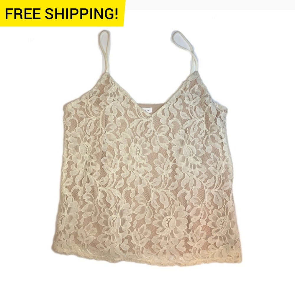 Nordstrom - Socialite Cream Lace Camisole with Nude Lining